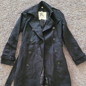 Burberry Double Breasted Black Coat